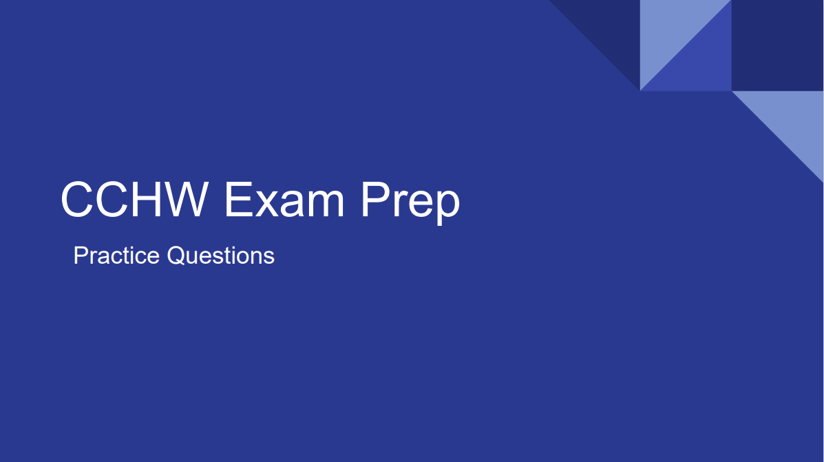 Certified Community Health Worker Exam Preparation Questions by Elizabeth Sullivan, MPH