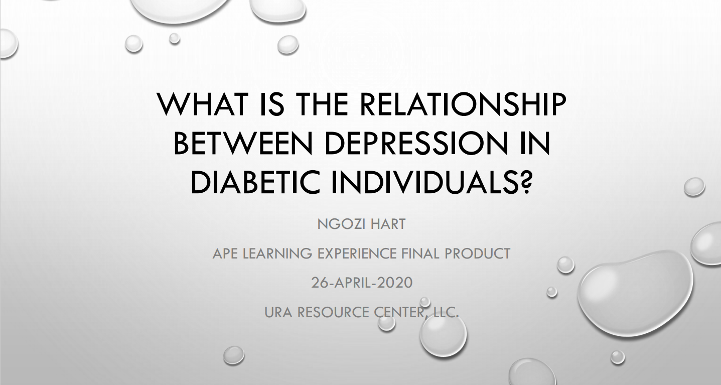 What Is The Relationship Between Depression in Diabetic Individuals by Ngozi Hart